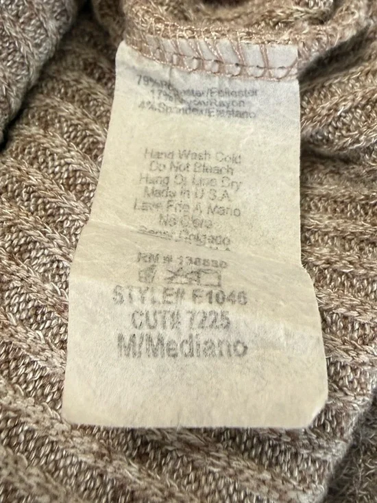 FASHION NOVA Ribbed Button-Front Square Neck Long Sleeve Crop Top Taupe - Picture 10 of 10